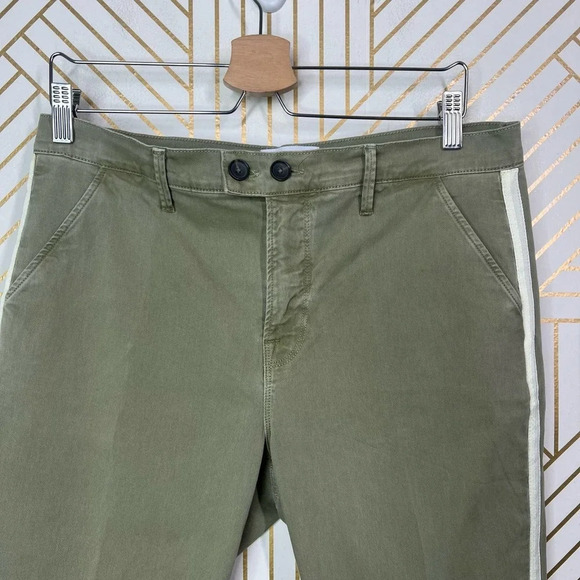 FRAME Le Beau Crop Chino Pants In Washed Od White Size US 28 - Picture 3 of 12
